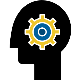 Icon, person head gear thinking