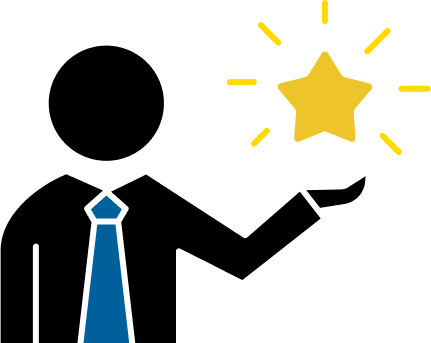 Icon, person holding star